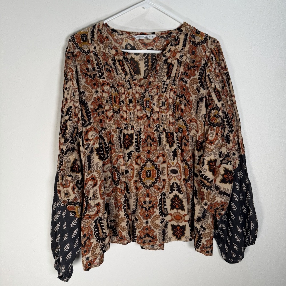 Summum Woman Top Womens Sz EU38 Small Lightweight Cotton Boho Peasant Festival